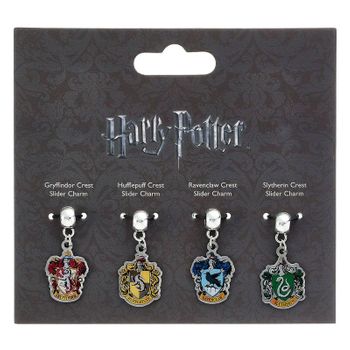 Set 4 Colgantes Charm Hogwarts Crest Harry Potter Surtido