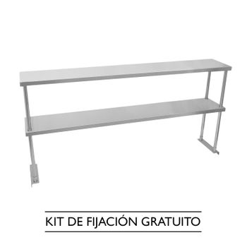 Kukoo Estante De Sobremesa Doble Nivel Para Cocina Comercial De Acero Inoxidable Resistente 150 Cm