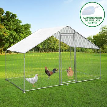 Jaula Aves De Corral Valla Cercado Caja Pollos Acero Pollos 3m X 2m X 2m