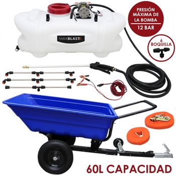 Remolque Basculante Todoterreno Atv Y Pulverizador De 60 Litros