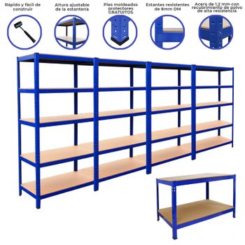 Monster Racking- Estanterías Resistentes T-rax, Azul, 75cm Ancho X 30cm  Fondo, Conjunto De 3 con Ofertas en Carrefour