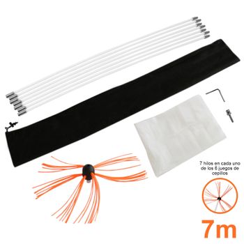 Deshollinador Cepillo Nylon Cepillo 7m Kit Flexibles 7 Varillas