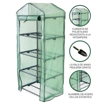 Invernadero 4 Niveles Cubierta Pe Estantes Pequeños De Plástico Casa De Cultivo Jardín Al Aire Libre | Monstershop