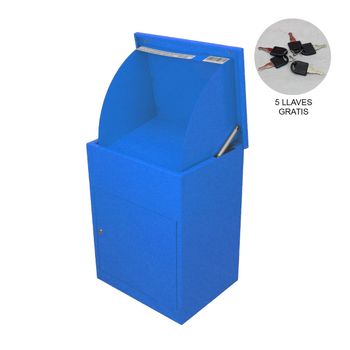 Buzón Azul Para Paquetes Con Cerradura Y Montado En La Pared Buzón De Correo Inteligente
