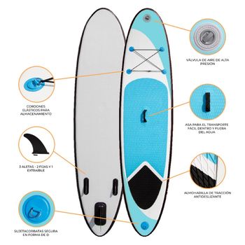 Tabla De Paddle Surf Hinchable Azul 307 X 72 X 11cm