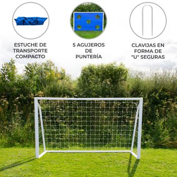 Portería De Fútbol Impermeable 185x121cm Estuche Transporte Y Hoja Meta 5 Agujeros