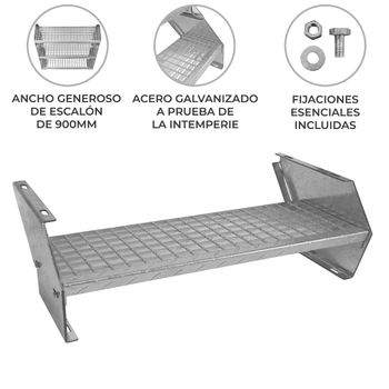 Escalón De Acero Galvanizado Adicional Altura Ajustable 90cm 900mm Escalón Metal