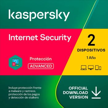 Kaspersky Internet Security 2 Dispositivos 1 Año 2023