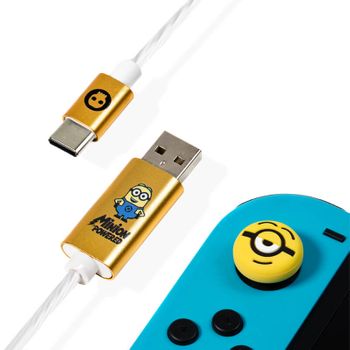 Cable Usb Tipo C Led Y Grips Nintendo Switch Minions
