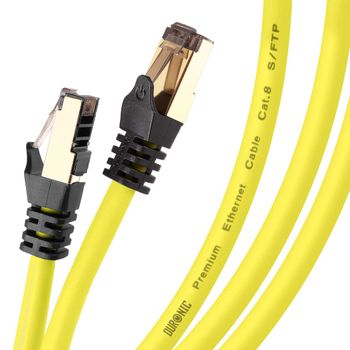 Cable Ethernet 3m Cat8 - Trenzado Pares Interno - Ancho Banda 2ghz/2000mhz - Amarillo - Duronic Yw 3m Cat8