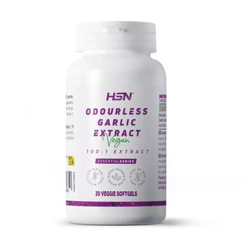 Ajo Blanco De Hsn | Odourless Garlic Extract Vegan 20 Mg | Concentración 100:1 Que Equivale 2000 Mg De Aceite De Diente De Ajo Sin Olor | Vegano, Sin Gluten, Sin Lactosa, 30 Perlas Vegetales