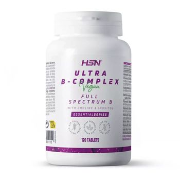 Vitamina B - Ultra B-complex - De Hsn | 120 Tabletas Con Todas Las Vitaminas Del Grupo B | Con Paba, Inositol Y Colina | Formas De Alta Biodisponibilidad | No-gmo, Vegano, Sin Gluten