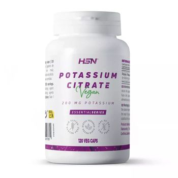 Potasio 200 Mg De Hsn | 120 Cápsulas Vegetales Citrato De Potasio - Alta Concentración - Por Dosis Diaria | No-gmo, Vegano, Sin Gluten