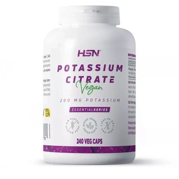 Potasio 200 Mg (mineral Elemental) De Hsn | 240 Cápsulas Vegetales Citrato De Potasio - Alta Concentración - Por Dosis Diaria | No-gmo, Vegano, Sin Gluten