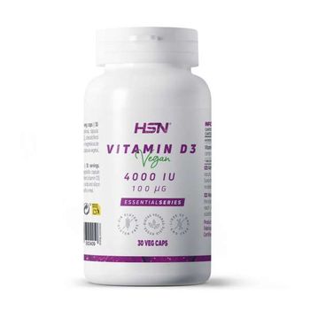 Vitamina D3 Vegana 4000 Iu De Hsn | 100 Mcg Colecalciferol Procedente Del Liquen Para 1 Mes De Suministro | Apto Dieta Vegana | No-gmo, Sin Gluten
