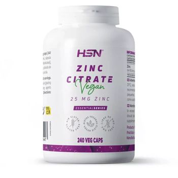 Zinc 25 Mg De Hsn | Citrato De Zinc Para 8 Meses = 25mg De Zinc Mineral Por Dosis Diaria = 1 Cápsula Vegetal | No-gmo, Vegano, Sin Gluten