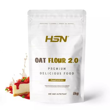 Harina De Avena De Sabores De Hsn | Sabor Fresa Tarta De Queso 1 Kg = 20 Tomas Por Envase - Instant Oatmeal - Ideal Tortitas De Avena Y Claras, Batidos | Sin Azúcares Añadidos