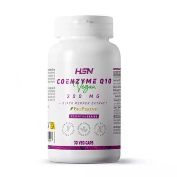 Coenzima Q10 200mg De Hsn | 30 Cápsulas Vegetales De Ubiquinona Q10 Con Pimienta Negra (piperina) Para Máxima Biodisponibilidad Y Absorción | Suministro Para 1 Mes | No-gmo, Vegano, Sin Gluten