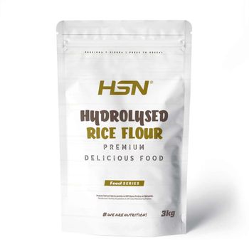 Harina De Arroz Hidrolizada De Hsn | Hydrolysed Rice Flour | Carbohidratos 100% Natural | Excelente Digestión + Textura Extra-suave | Vegana, Sin Gluten, Sin Lactosa, Sin Soja, Sin Sabor, 3kg