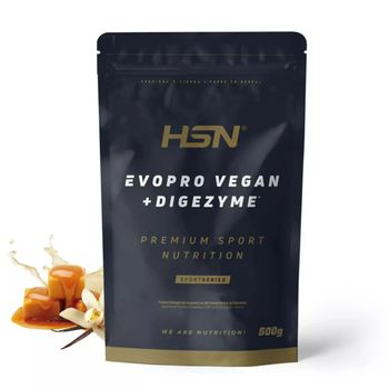 Evopro Vegan (mezcla Proteínas Premium) + Digezyme® 500g Vainilla Y Caramelo- Hsn