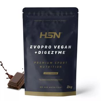 Proteína Vegana Evopro Vegan De Hsn | Sabor Chocolate 2 Kg = 67 Tomas Por Envase Mezcla De Proteínas Vegetales | Con Extra Leucina Vegetal + Hierro + B12 + Stevia | No-gmo, Sin Gluten