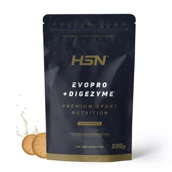 Proteína Secuencial Evopro De Hsn | Sabor Galleta 500 G = 17 Tomas | Mezcla De Caseína + Whey | Con Enzimas Digestivas Digezyme | No-gmo, Vegetariano, Sin Gluten