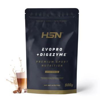 Proteína Secuencial Evopro De Hsn | Sabor Café Con Leche 500 G = 17 Tomas | Mezcla De Caseína + Whey | Con Enzimas Digestivas Digezyme | No-gmo, Vegetariano, Sin Gluten