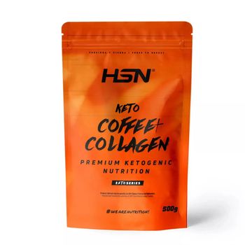 Café Con Colágeno Hidrolizado Bovino De Hsn | 500 G = 21 Tomas Por Envase | Ideal Dieta Keto | 18 Gramos De Colágeno Por Dosis Diaria Y Café Instantáneo + Mct | No-gmo, Sin Gluten