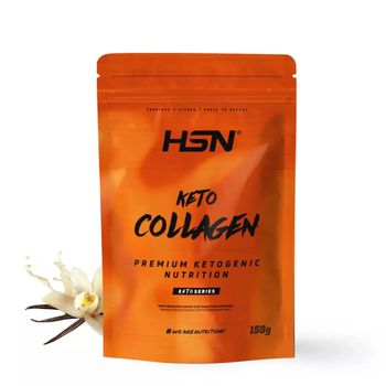 Keto Colágeno Hidrolizado Bovino De Hsn | Sabor Vainilla 150 G = 8 Tomas Por Envase | Edulcorado Con Stevia Ideal Dieta Cetogénica | No-gmo, Sin Gluten Sin Lactosa, Sin Pescado