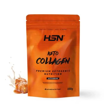 Keto Colágeno Hidrolizado Bovino De Hsn | Sabor Caramelo Salado 150 G = 8 Tomas Por Envase | Edulcorado Con Stevia Ideal Dieta Cetogénica | No-gmo, Sin Gluten Sin Lactosa, Sin Pescado