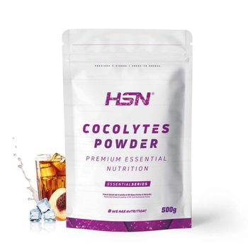 Agua De Coco En Polvo Cocolytes De Hsn | Sabor Té Frío Melocotón 500 G = 31 Tomas Por Envase | Sales Minerales (cloro + Sodio + Potasio) | No-gmo, Vegano, Sin Gluten