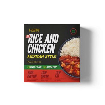 Plato Preparado Fit 420g De Hsn | Arroz Con Pollo En Salsa Picante Estilo Mexicano | Alto En Proteínas, Bajo En Azúcar Y Bajo En Grasas | Alternativa Rápida Y Saludable Para Comer Bien | ¡listo En 2,5 Minutos!