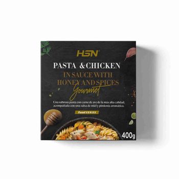 Plato Preparado Gourmet 400g De Hsn | Pasta Con Pollo En Salsa De Miel Y Especias | Ingredientes 100% Naturales | Bajo En Azúcares Y En Grasas Saturadas | ¡listo En 2,5 Minutos!