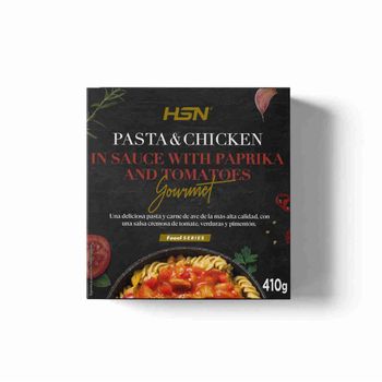 Plato Preparado Gourmet 410g De Hsn | Pasta Con Pollo En Salsa De Tomate Y Paprika | Ingredientes 100% Naturales | Alto En Carbohidratos Y Proteínas | ¡listo En 2,5 Minutos!