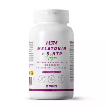 Melatonina 1,9 Mg Con 5 Htp + Magnesio + B6 De Hsn | 30 Tabletas | Contribuye A Disminuir El Tiempo Necesario Para Conciliar El Sueño + Aliviar Jet Lag | No-gmo, Vegano, Sin Gluten Ni Lactosa