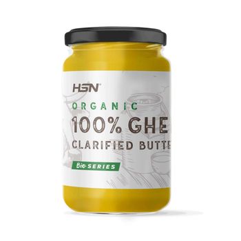 Ghee Orgánico De Hsn | 100% Mantequilla Clarificada Bio De Vaca | Con Certificado Ecológico De La Unión Europea | Procedente De Vacas Alimentadas Con Pasto | No Gmo | Sin Sal Ni Lactosa | 500 Gr