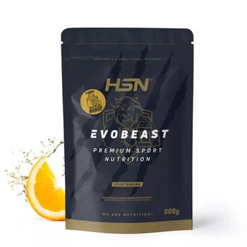 Pre Workout Evobeast De Hsn | Bebida Para Deportistas: Pre Entreno + Intra Entreno | Suplemento Estimulante + Carbohidratos + Aminoácidos | Vegano, Sin Gluten, Sin Lactosa | Naranja | 500 Gr