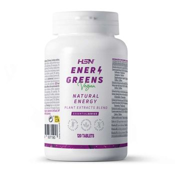 Energreens De Hsn | Suplemento Energizante 100% Natural | 120 Tabletas De Té Verde + Ginseng + Guaraná + Yerba Mate + Theobroma Cacao | Vitaminas B1 B2 B6 + Calcio | No-gmo, Vegano, Sin Gluten