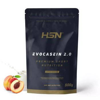 Caseína Micelar De Hsn Evocasein 2.0 | Sabor Yogur Melocotón 500 G = 17 Tomas Por Envase | Proteína Lenta Digestión Para Antes De Dormir | No-gmo, Vegetariana, Sin Gluten