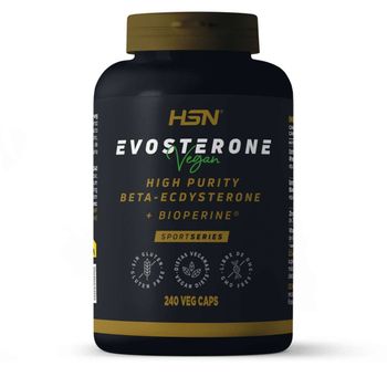 Ecdisterona Pura Evosterone De Hsn | 240 Cápsulas Vegetales De Alta Concentración De Ecdisteronas - Rhaponticum Carthamoides - Pureza Asegurada 95% | No-gmo, Vegano, Sin Gluten