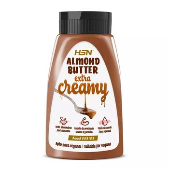 Crema De Almendra Extra Cremosa De Hsn | 450g | Textura Fluida Con Dosificador Fácil De Servir | 100% Natural Vegano | Libre De Gmo | No Aceite De Palma, No Azucares Ni Sal Añadidos