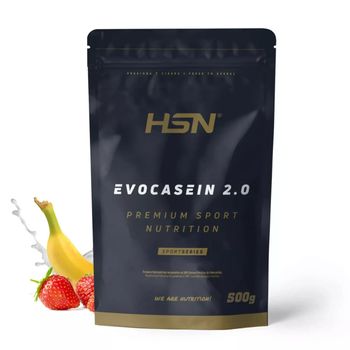 Caseína Micelar De Hsn Evocasein 2.0 | Sabor Fresa Banana 500 G = 17 Tomas Por Envase | Proteína Lenta Digestión Para Antes De Dormir | No-gmo, Vegetariana, Sin Gluten