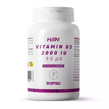 Vitamina D3 2000 Ui De Hsn | 120 Perlas | Suplemento De Vitamina D Colecalciferol | Funcionamiento Normal Del Sistema Inmunitario | Con Aceite De Lino Para Mejorar La Absorción | No-gmo, Sin Gluten