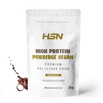 Gachas De Avena Proteicas Veganas De Hsn | Sabor Chocolate - Cacahuete 1 Kg = 20 Tomas De Porridge Proteico De Avena Integral Y Proteína De Guisante Y Arroz | Fácil Y Rápido De Preparar...