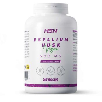 Psyllium Husk De Hsn | 240 Cápsulas | 2000mg De Cáscara De Psyllium Plantago Ovata Por Dosis Diaria | 100% Fibra Natural | Laxante + Saciante + Depurativo | No-gmo, Vegano, Sin Gluten