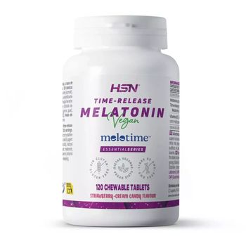 Melatonina De Liberación Prolongada De Hsn | 120 Tabletas Masticables De 1,9 Mg De Melatonina Con Sabor Caramelo De Fresa Y Nata | 8 Horas Liberación Sostenida | Conciliar Sueño Y Aliviar Jet Lag