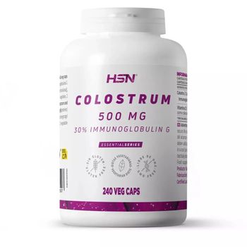 Calostro 500 Mg De Hsn | 240 Cápsulas Vegetales 2 Gramos Puro Calostro Bovino Y 600 Mg Inmunoglobulina G Activa Por Dosis Diaria | Con Vitamina D3 | No-gmo, Vegetariano, Sin Gluten