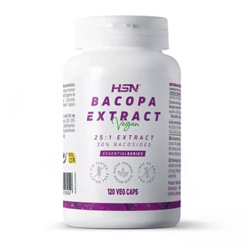 Bacopa Monnieri De Hsn | 120 Cápsulas Vegetales 12500 Mg Equivalencia (extracto 500 Mg Y 30% Bacósidos) | 25x Veces Más Concentrado | No-gmo, Vegano, Sin Gluten