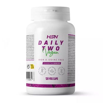 Multivitaminas Y Minerales Daily Two - Dosis Diaria = 2 Cápsulas - De Hsn | 120 Cápsulas Con Todas Las Vitaminas Y Minerales - Sin Hierro Ni Yodo | No-gmo, Vegano, Sin Gluten