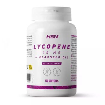 Licopeno + Aceite De Lino De Hsn | 120 Perlas Con Alta Concentración Y Estandarización - 15 Mg Licopeno Y 50% Aceite De Lino - Ricas En Omega 3 | No-gmo, Sin Gluten